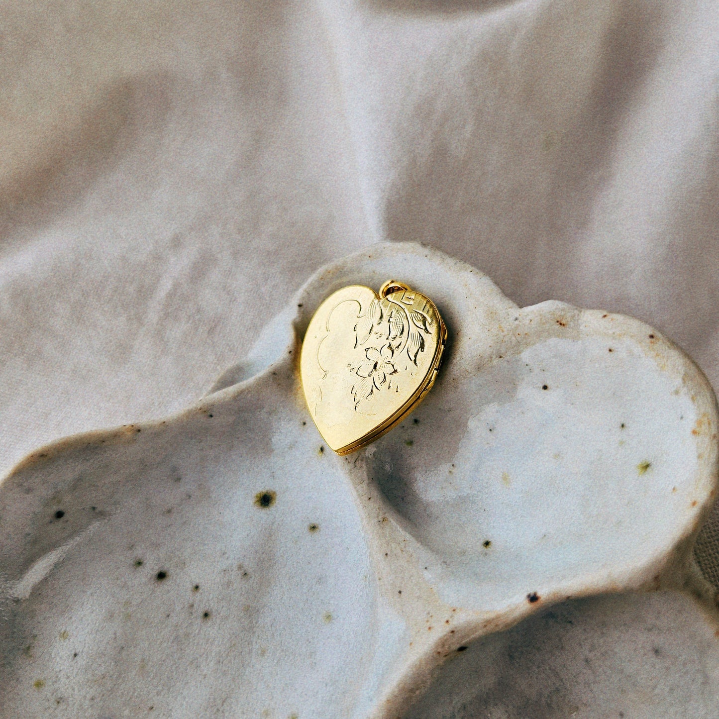 Heart-Shaped Locket with Cascading Florals