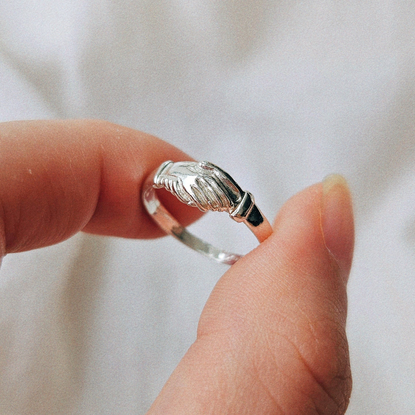 Saint Rita of Cascia Hands Silver Ring
