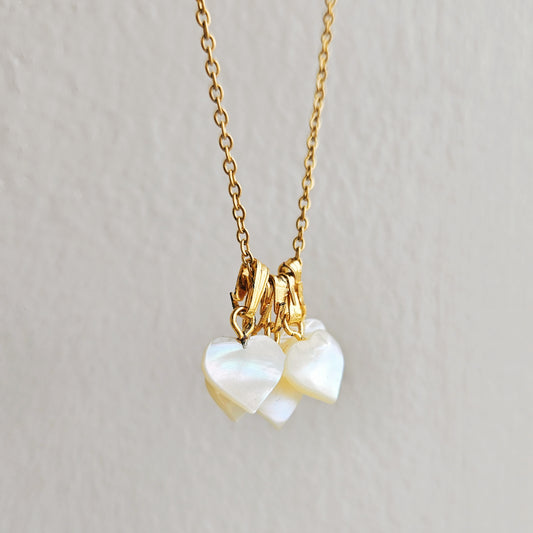 Vintage Mother of Pearl Mini Heart Charm